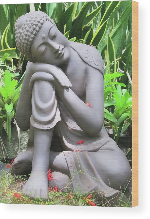 Hawaii Wood Print featuring the photograph Buddha 4 by Dawn Eshelman