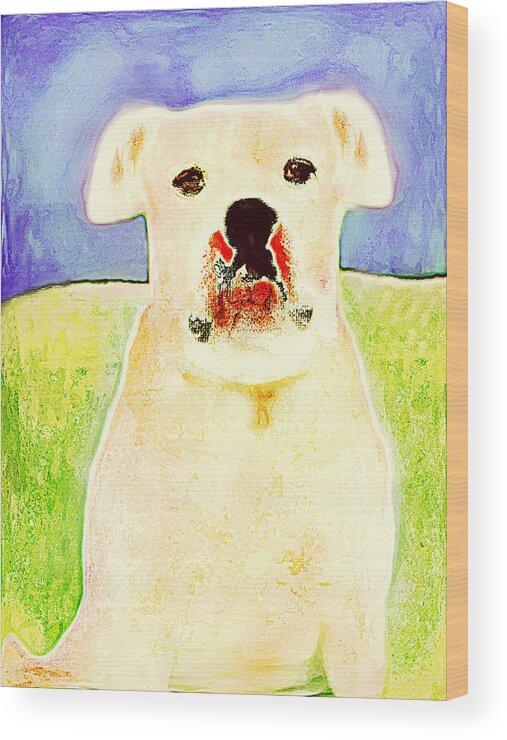 Art For Children Wood Print featuring the digital art Bulldog Rana Art 45 by Miss Pet Sitter