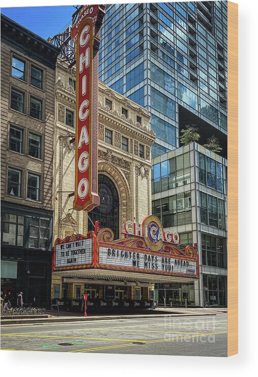 Chicago Wood Print featuring the photograph Chicago Theater by William Norton