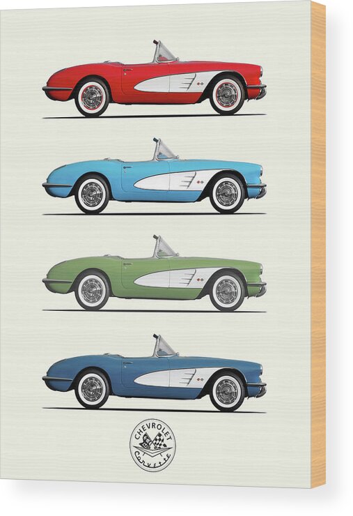 Corvette Wood Print featuring the photograph Corvette Collection by Mark Rogan