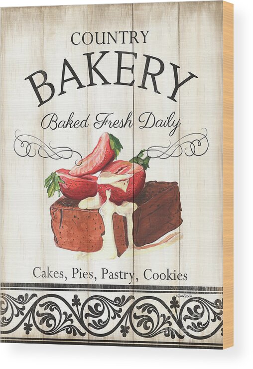 Bakery Wood Print featuring the painting Country Bakery 1 by Debbie DeWitt