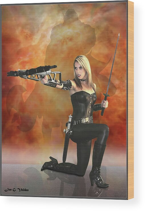 Crossbow Wood Print featuring the photograph Crossbow Heroine by Jon Volden