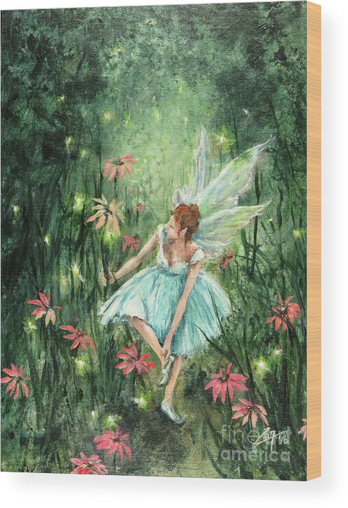 Fairy Wood Print featuring the painting Degas Fairy by Zan Savage