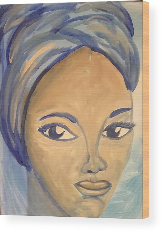 Acrylic Painting Wood Print featuring the painting Denise by Karen Buford