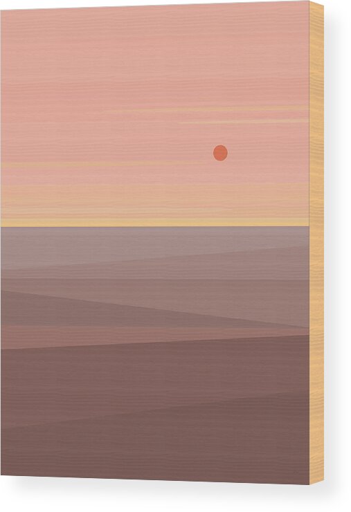 Desert Peach Two Wood Print featuring the digital art Desert Peach Two by Val Arie