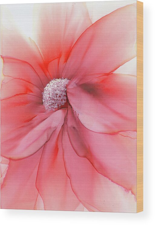 Floral Wood Print featuring the painting Embrace by Kimberly Deene Langlois