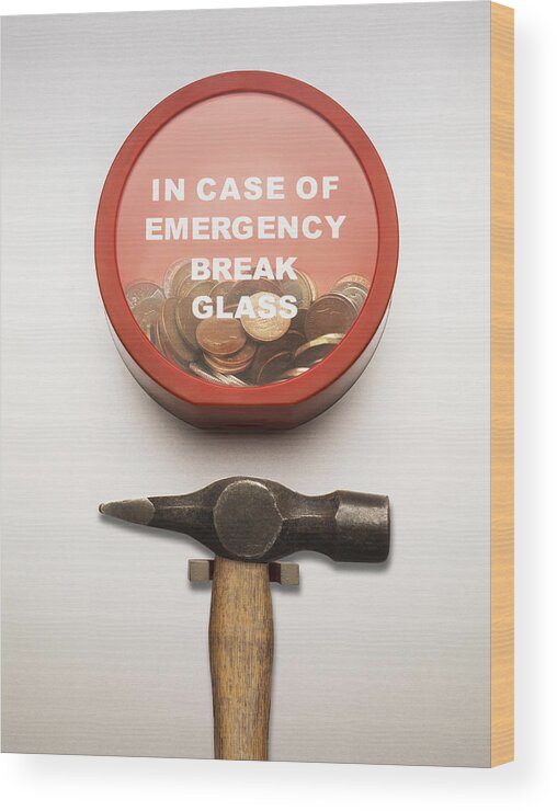 Coin Wood Print featuring the photograph Emergency Money by Jonathan Kitchen
