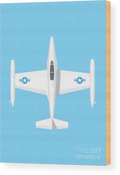 Aircraft Wood Print featuring the digital art F-89 Scorpion Jet Aircraft - Sky by Organic Synthesis