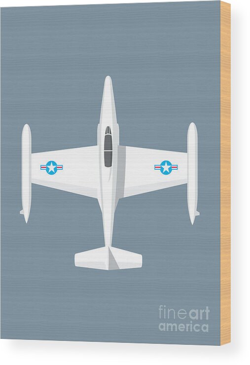 Aircraft Wood Print featuring the digital art F-89 Scorpion Jet Aircraft - Slate by Organic Synthesis