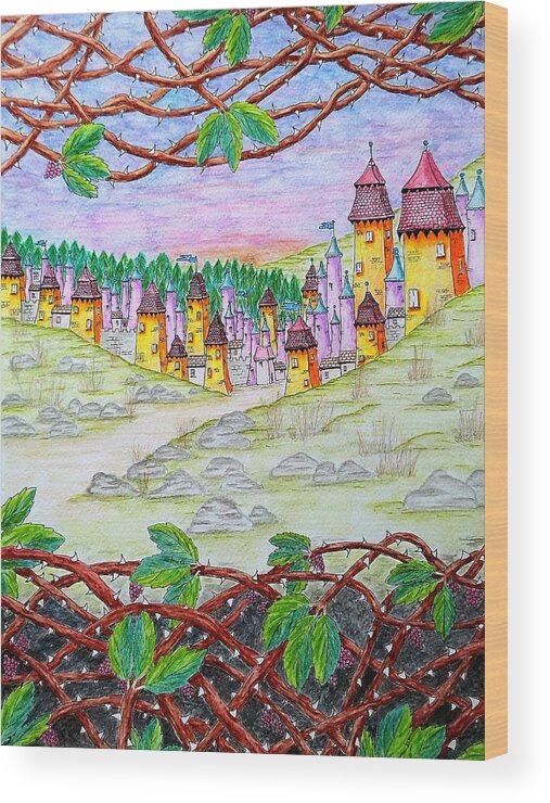 Fantasy Wood Print featuring the painting Fantasyland by Gemma Reece-Holloway