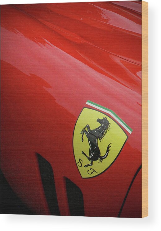 Old Wood Print featuring the photograph Ferrari by Jim Whitley