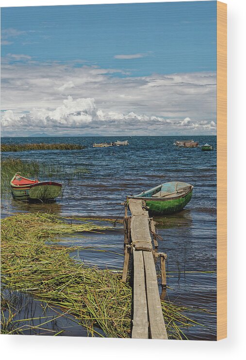 Bolivia Wood Print featuring the photograph Fishing Boats II by Ron Dubin
