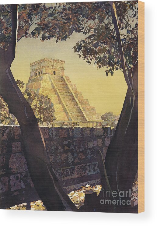 Ancient Wood Print featuring the painting Forgotten- Mexico by Ryan Fox