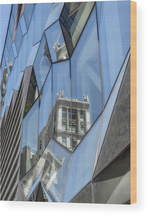Reflection Wood Print featuring the photograph Fractured Reflections by Cate Franklyn