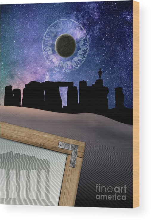 Surreal Wood Print featuring the digital art Frame And Pillars by Phil Perkins