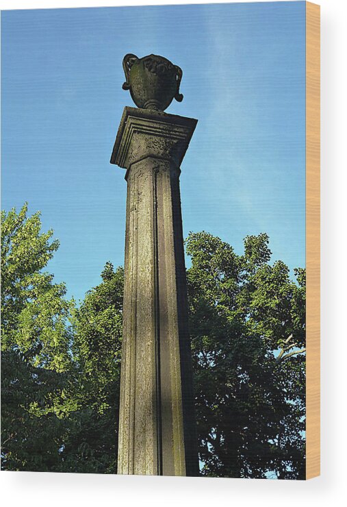 Fluted Column Wood Print featuring the photograph Funerary Urn Atop Doric Column by Mike McBrayer