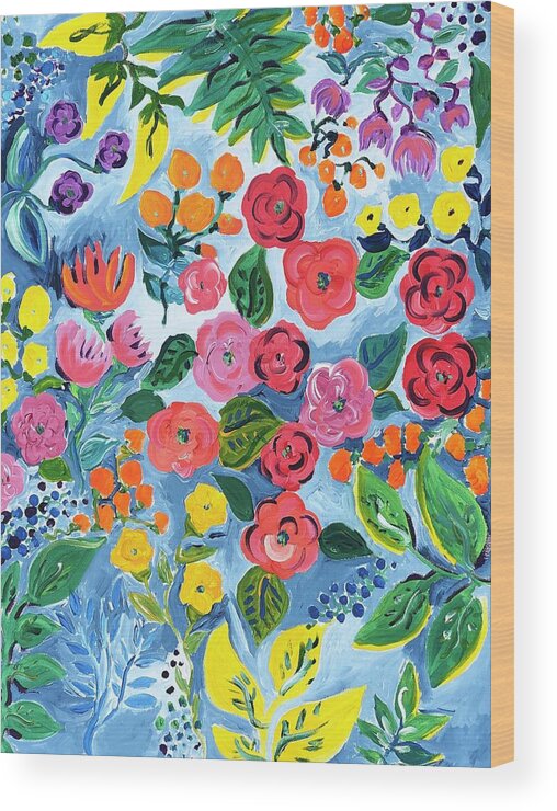 Garden Wood Print featuring the painting Garden Party by Britt Miller