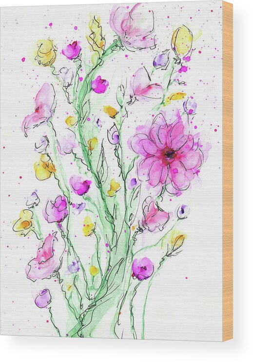Flower Wood Print featuring the painting Generosity by Kimberly Deene Langlois