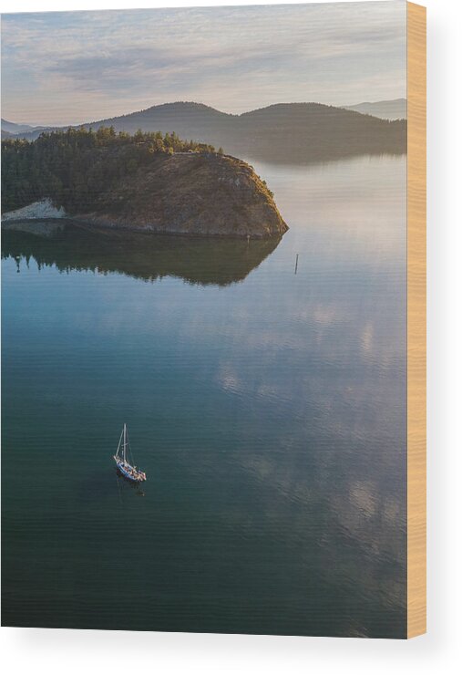 Sailboat Wood Print featuring the photograph Glassy Calm by Michael Rauwolf
