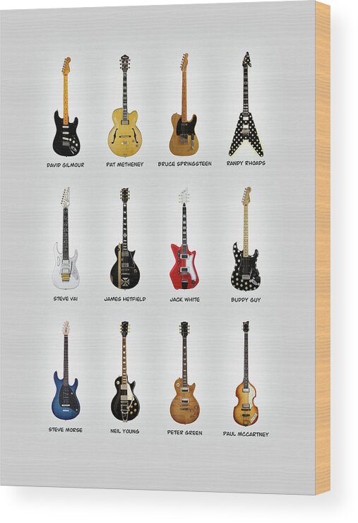 Fender Stratocaster Wood Print featuring the photograph Guitar Icons No2 by Mark Rogan