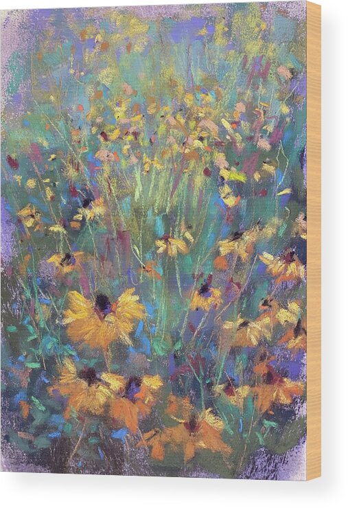 Daisies Wood Print featuring the painting Happy Day by Susan Jenkins