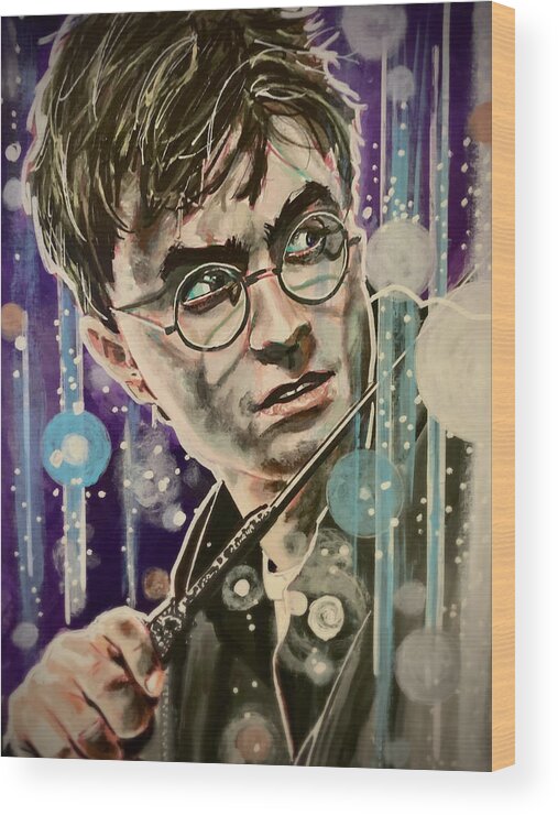 Harry Potter Wood Print featuring the painting Harry Potter by Joel Tesch