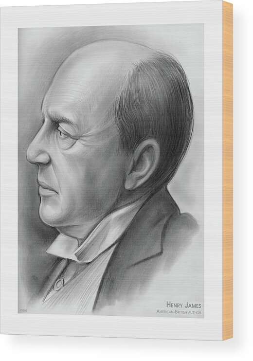 Writer Wood Print featuring the drawing Henry James by Greg Joens