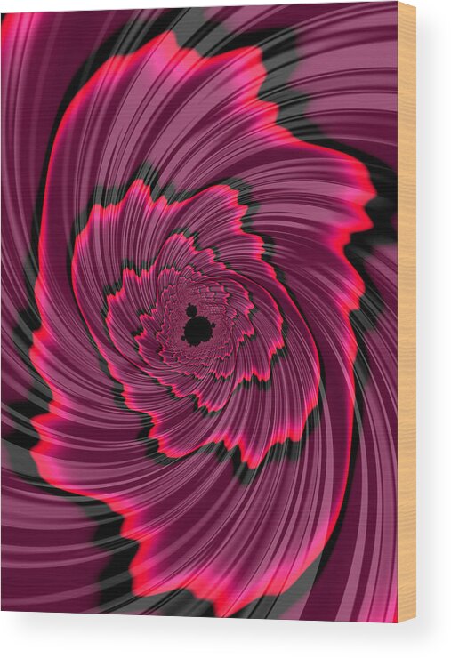 Fractal Wood Print featuring the digital art High Vibes by Mary Ann Benoit