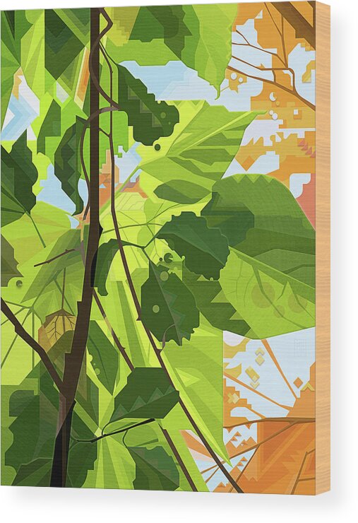 Redbud Tree Wood Print featuring the digital art Intertwined by Garth Glazier