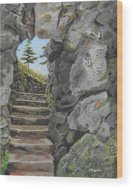 Ireland Wood Print featuring the painting Irish Stairs by David Bigelow