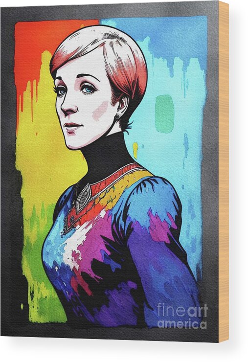 Julie Wood Print featuring the painting Julie Andrews, Actress by Esoterica Art Agency