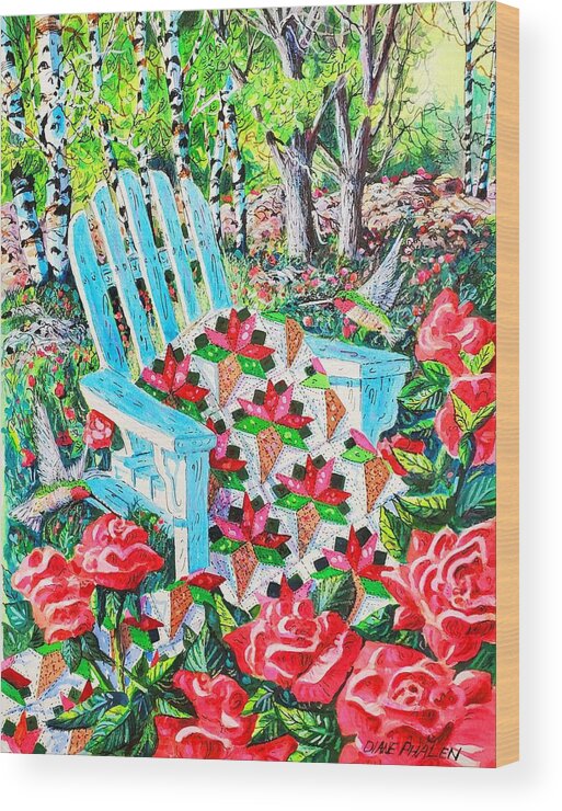 Roses Wood Print featuring the painting June Roses by Diane Phalen