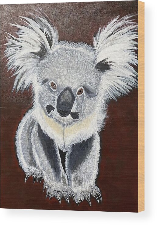  Wood Print featuring the painting Koala Bear-Teddy K by Bill Manson