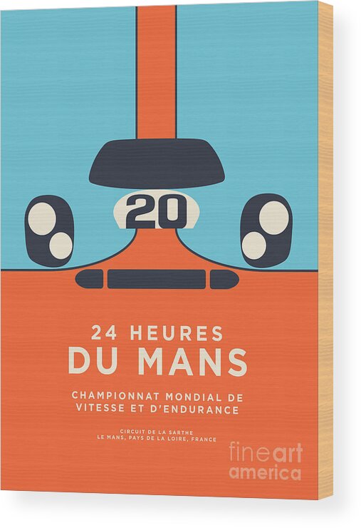 Le Mans Wood Print featuring the digital art Le Mans Minimal B by Organic Synthesis