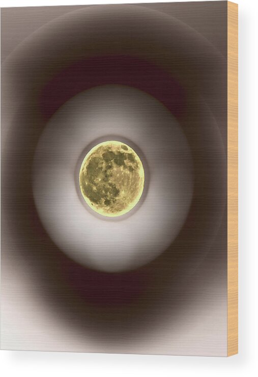 Moon Wood Print featuring the photograph Leo Full Moon by Carl Moore