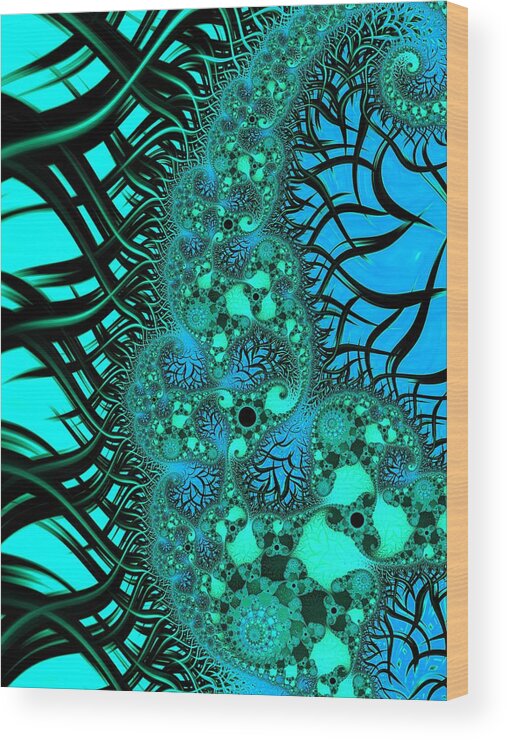 Fractal Wood Print featuring the digital art Let it Go by Mary Ann Benoit