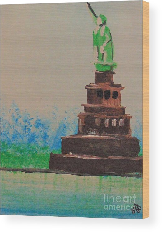 Liberty Wood Print featuring the painting Liberty by Saundra Johnson