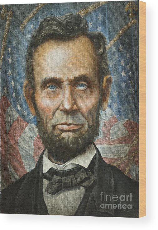 Lincoln Wood Print featuring the painting Lincoln by Ken Kvamme