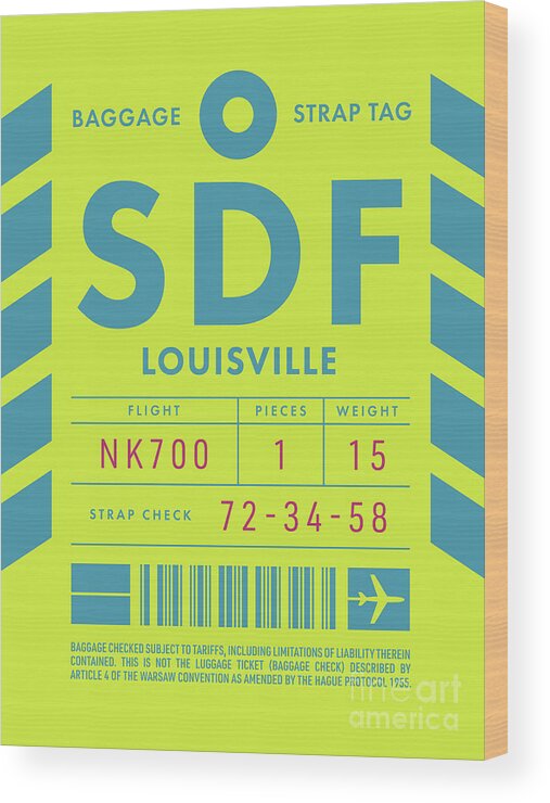 LOUISVILLE SDF classic luggage tag flight stickers Metal Print