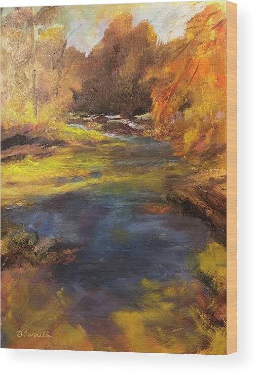 Springscape Wood Print featuring the painting Maramec Springs II by Donna Carrillo
