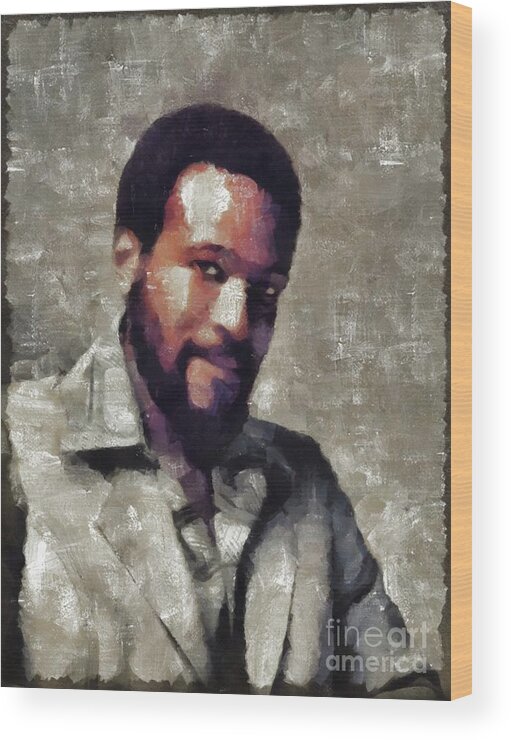 Marvin Wood Print featuring the painting Marvin Gaye, Music Legend by Esoterica Art Agency