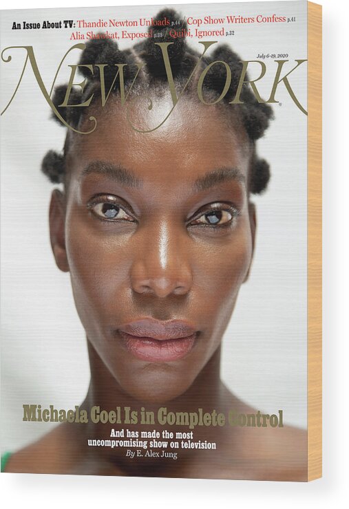 Celebrity Wood Print featuring the photograph Michaela Coel, TV Issue 2020 by Ruth Ossai
