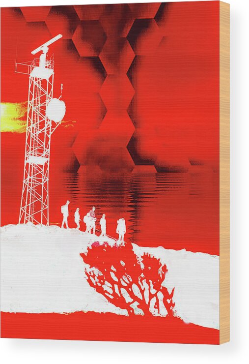 Art Wood Print featuring the digital art Mission Red Mars by Alexandra Vusir