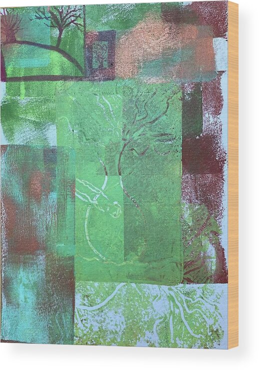 Abstract Wood Print featuring the mixed media Mixed Media Magic #0 by Anjel B Hartwell