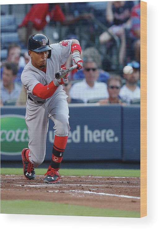 Atlanta Wood Print featuring the photograph Mookie Betts by Mike Zarrilli