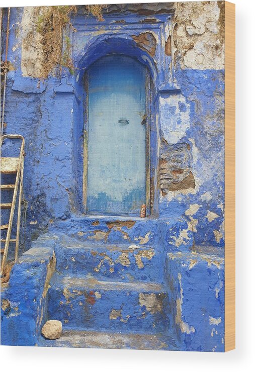 Morocco Wood Print featuring the photograph Moroccan Door by Andrea Whitaker