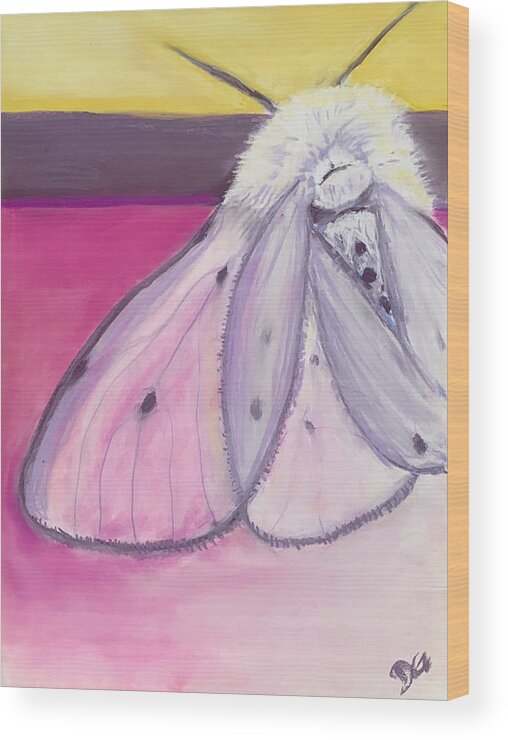 Moth Wood Print featuring the pastel Moth by Dave Griffiths