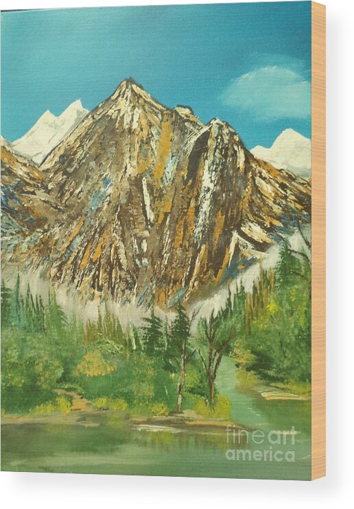 Mountain Wood Print featuring the painting Mountain Glory Painting # 313 by Donald Northup