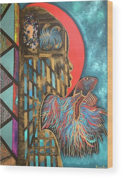 Exotic Fish Wood Print featuring the mixed media Natures Touch by Kalunda Janae Hilton