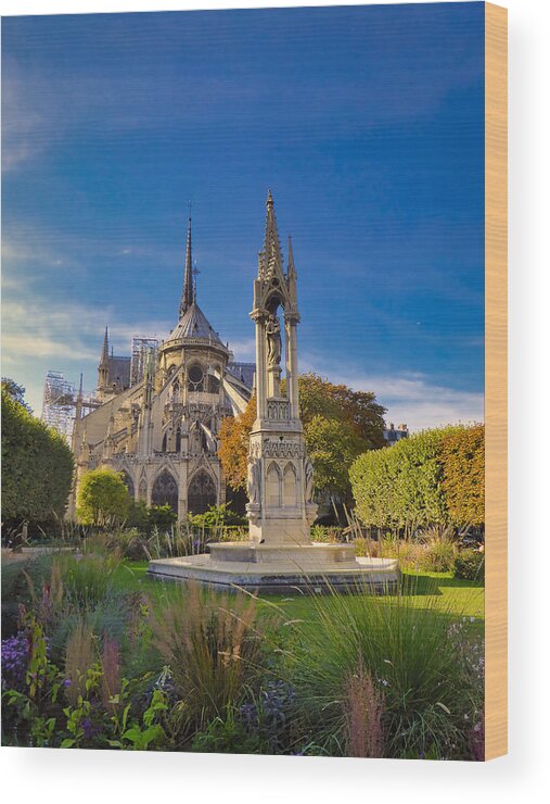 Notre Dame Wood Print featuring the photograph Notre Dame by Segura Shaw Photography